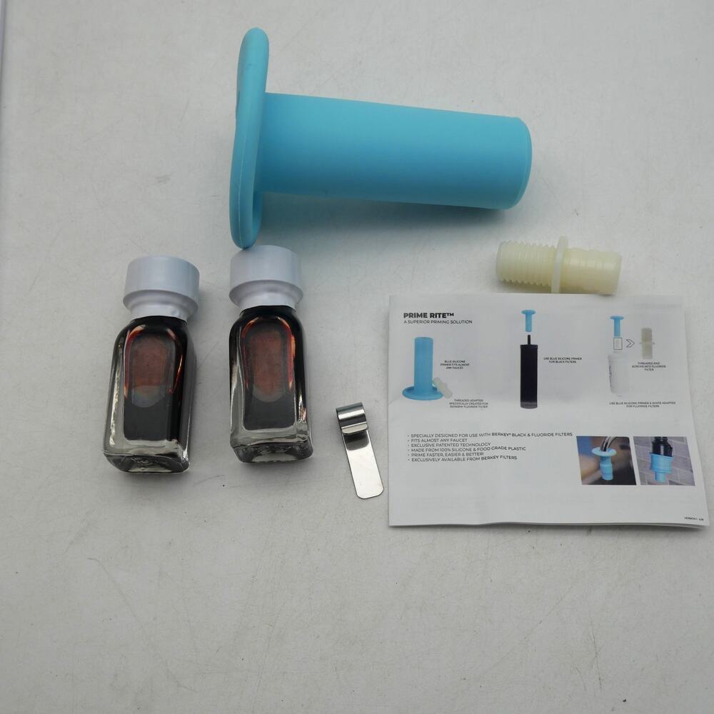 NEW Berkey Filter Prime Rite Priming Filter Kit+ 16.9 Glass Boroux Bottle w/ Lid - Picture 6 of 8